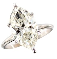 14k Gold 5.00 ct Marquise Cut VS Lab Diamond Ring