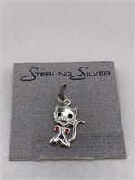 STERLING SILVER CAT CHARM PENDANT