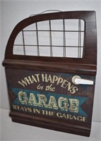 Car Door Metal Sign What Happens in Garage Stays