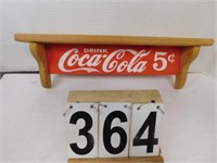 Wooden Coca-Cola Shelf 6"T X 19.5"W