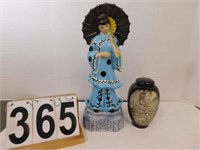 Ceramic Asian Figure & Ginger Jar