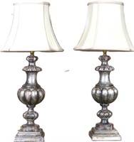 PAIR OF FRENCH WOODEN TABLE LAMPS