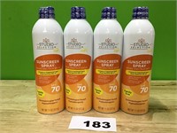 Family Size 70 SPF Spray Sunscreen lot of 4
