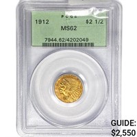 1912 $2.50 Gold Quarter Eagle PCGS MS62