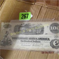 CSA 100.00 CURRENCY NOTE DATED OCT. 1ST, 1862
