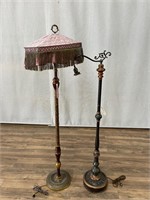 2pc Vintage Style Floor Lamps - 1pc w/Shade