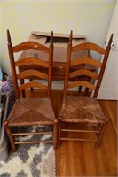 LADDER BACK CHAIRS WITH WOVEN SEATS