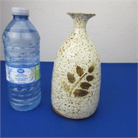 Vintage Speckled Pottery Vase Signed 7.5" High