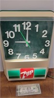 1960's 7UP Soda Pop Lighted Advertising Clock.