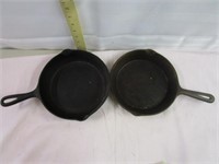 Cast Iron Skillets - 1 8", 1 #5 with Heat Ring