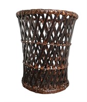 African Woven Bamboo  Waste Basket