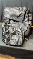 Leather backpack and bag