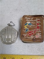 Trinket holder with leather case