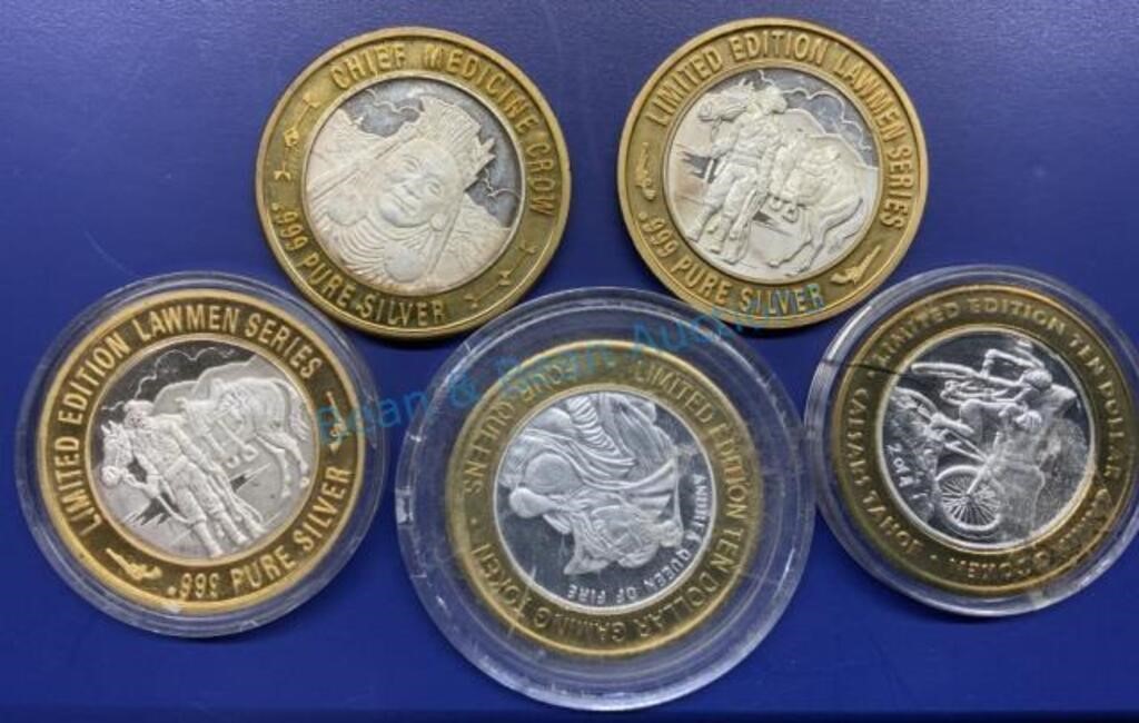 Silver casino tokens