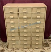 Vintage industrial metal drawer unit