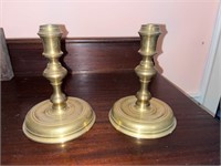 Pair Solid Brass CW Raleigh Candlestick Holders