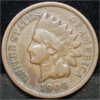 1908 Indian Head Cent, Better Date, Nice