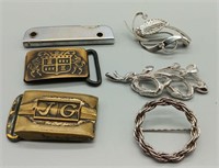 BUCKLES / KNIFE / COSTUME JEWELRY PINS