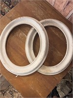 S/2 Wooden Oval Mirror/Picture Frames