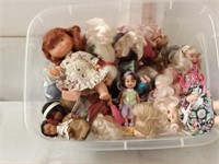 Small Tote full of Small Dolls
