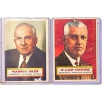 (2) 1956 Topps Baseball League Presidents