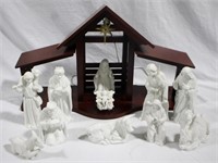 12 Piece nativity set, barn 24X10X15