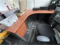 Contemporary Timber L Shaped Office Desk