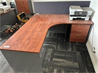 2 Contemporary Timber L Shaped Office Desks