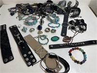 Large lot of unused jewelry rings bracelets