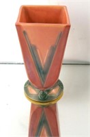 Roseville "Futura" vase - pink/green