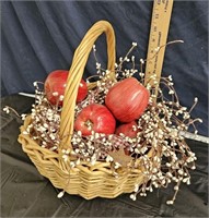 basket with plastic apples