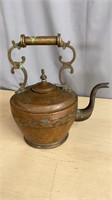 Antique brass copper teapot