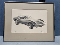 Leonard Kik 1972 Corvette Signed Lithograph
