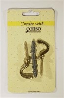 Solid Brass Decorative Plain Hooks Pack of 2