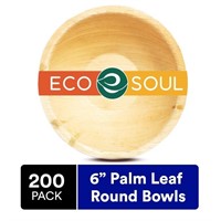 ECO SOUL Compostable 6" Palm Leaf Bowls 200 CT