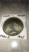 Silver Peace dollar 1925