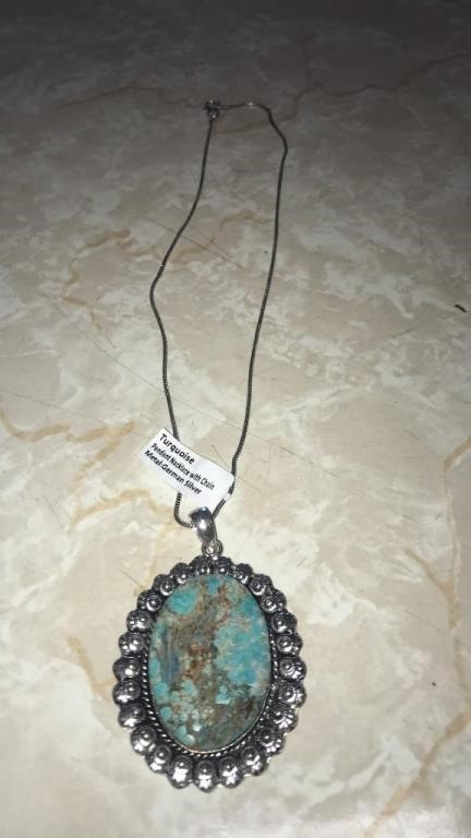 Turquoise pendant german silver