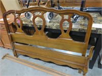 CHERRY FINISH MCM STYLE FULL SIZE BED WITH RAILS