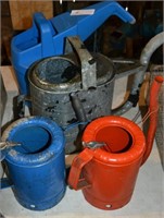 4 Various Oil Fill Funnel Cans