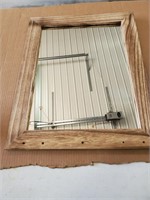 16 x 20 Wood Framed Mirror with small shelf