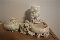 3 Pieces of Soapstone Carvings