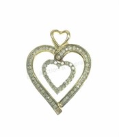 10k Yellow Gold & Diamond Heart Pendant