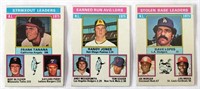 1976 Topps 3 1975 Leaders Cards Ks ERA SBs