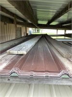Approximately 19 sheets of brown metal sheeting