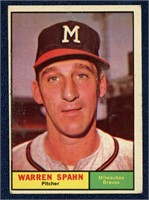 1961 Topps Warren Spahn Baseball Card #200 -