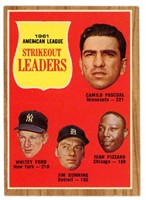 1962 Topps American League Strikeout Leaders #59
