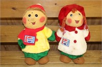 Two Vintage Pepsi Animal Fair Plush Carolers