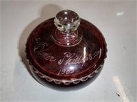 Elmer Phillips 1909 Ruby Glass Lidded Dish