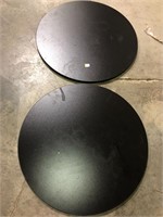 Two 2ft Diameter Black Table Toppers 1in Width