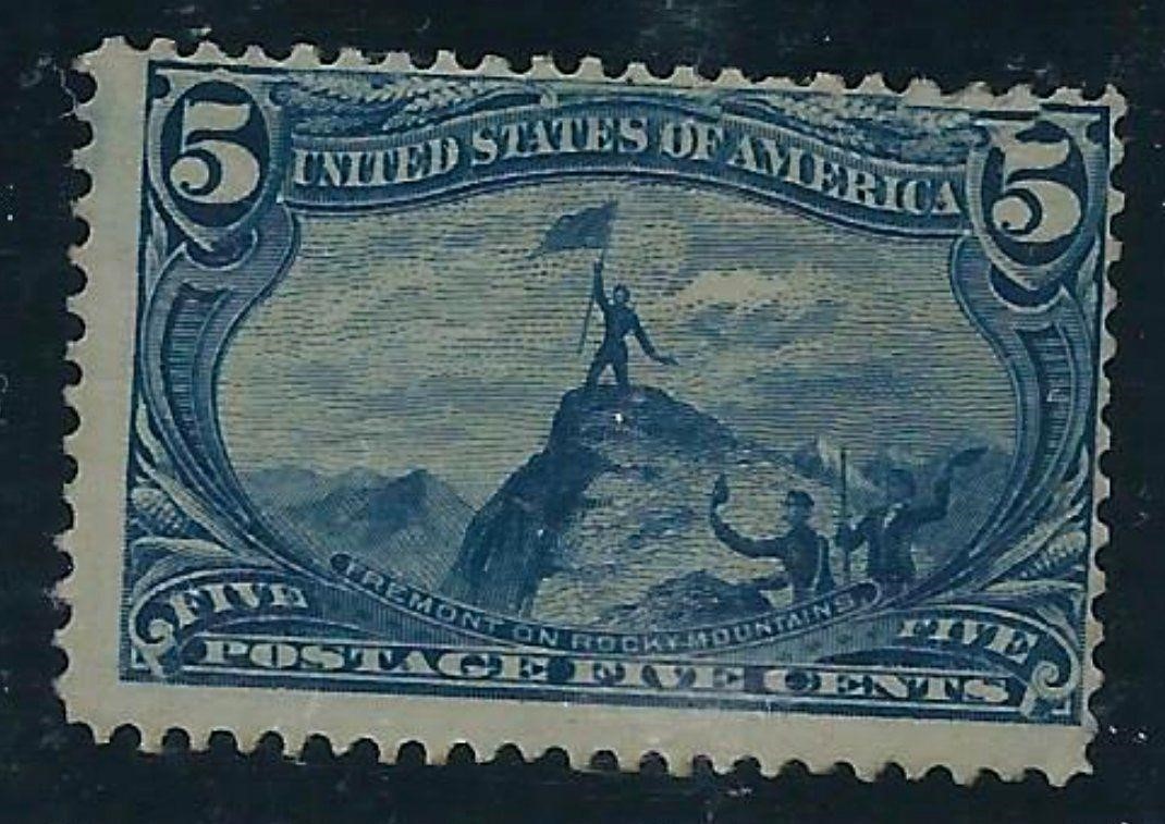 US SCOTT# 288, MH, 5 CENT BLUE, SCV: $100.00